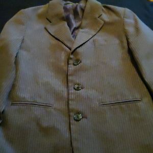 Grey and white stripe suit coat size 10R